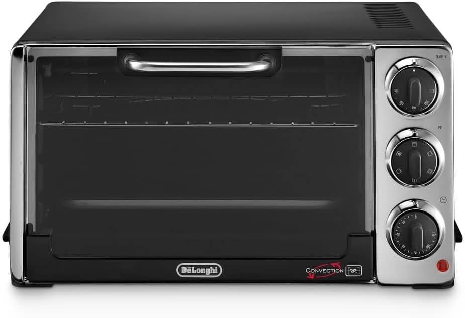 Mini four, 1300 W, réglable, De'Longhi, EO20792, 7 fonctions, 200 °C, EO20792 Four électrique, 20 litres, 7 fonctions de cuisson, noir