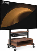 Support TV, réglable, 85 pouces, FITUEYES, 40-85in, 600 × 400mm, 60kg, réglable en hauteur, portable, Walnut