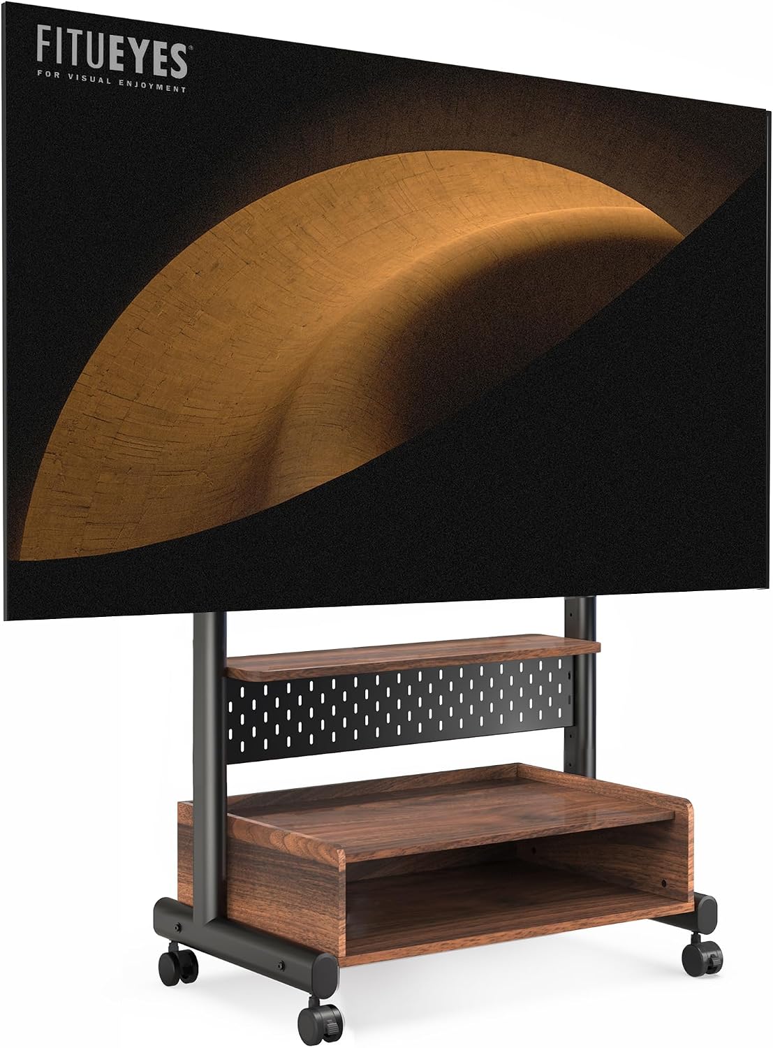Support TV, réglable, 85 pouces, FITUEYES, 40-85in, 600 × 400mm, 60kg, réglable en hauteur, portable, Walnut