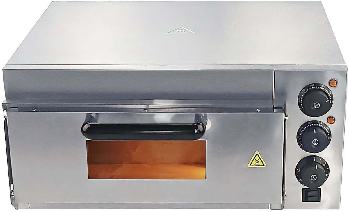 QFGain Four à pizza, pour La Maison, 40 Cm, acier inoxydable, 16 Pouces, 3000 W, Four éLectrique De Comptoir 3000 W SingleLayer