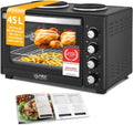Four à pizza, Mini-Four avec plaques de cuisson 45L 3200 W, acier inoxydable, TZS First Austria, 20 L, 6 modes, 230°C, 3200W