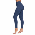 Legging de sport femme S en tissu extensible bleu marine taille haute