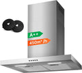 Hotte aspirante Top, éclairage LED, 3 Vitesses, Inox 430, 60 cm, 65 dB, 55 W, 0, 5 W, 150 mm, 3 niveaux, 3 Vitesses Mécanique, 60cm