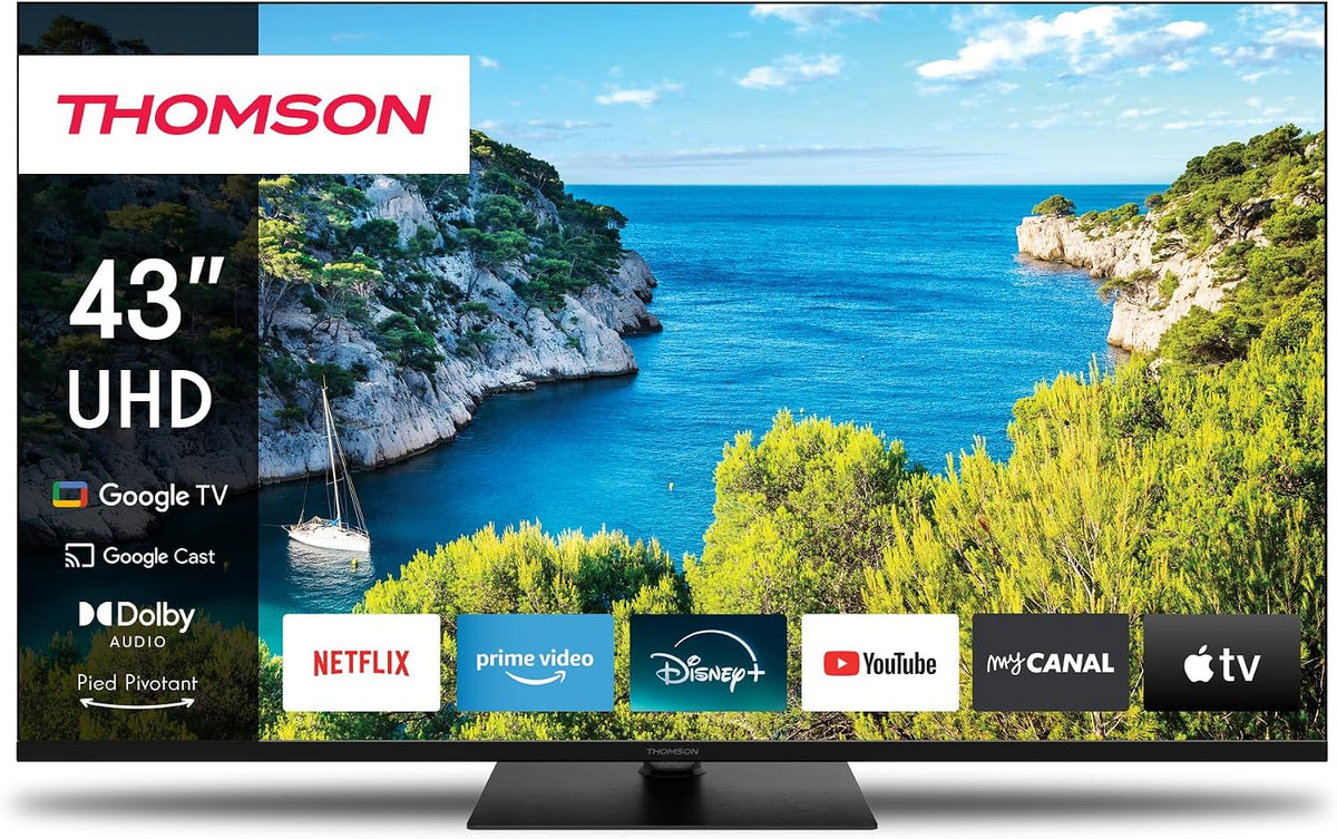 THOMSON 65UG5C14-2024 Téléviseur, 65 Pouces, télécommande, 165cm, 4K UHD, Google TV, full HD