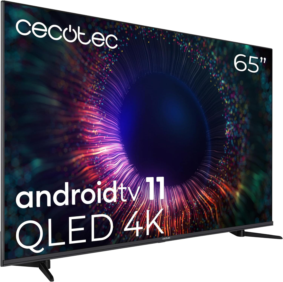 Téléviseur Cecotec VQU11065 HDR10, 4K UHD, Android 11, modèle 2023, QLED, Dolby Vision, Android TV, Dolby Atmos, Frameles Design, MEMC