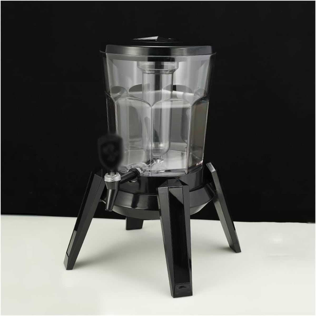 Distributeur de boissons, Tour à bière 3L/101OZ avec Robinet, YOUMEISI, éclairage LED, Tour à Boissons avec lumières LED et glaçons, Noir