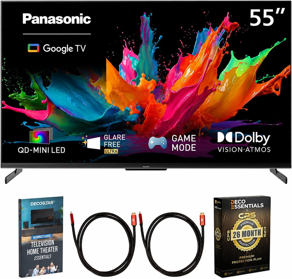 Panasonic W85C TN-55W85CPS Téléviseur 55 pouces 4K QD-Mini LED Google TV 2026, Dolby Vision et Dolby Atmos