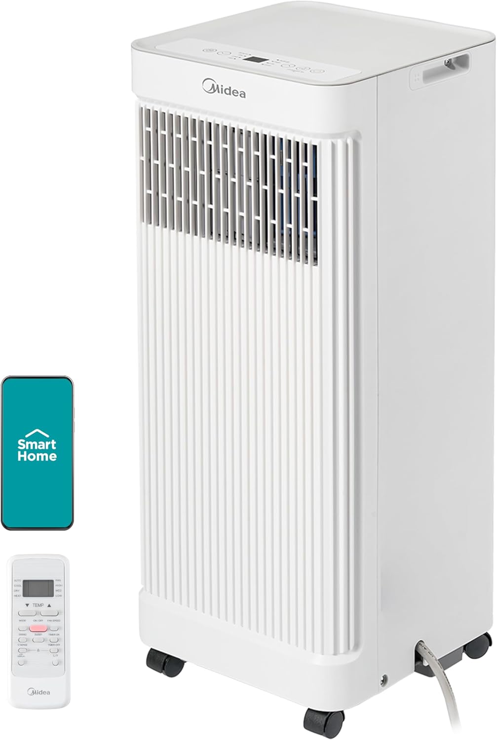 Midea SmartCool Climatiseur mobile 8 500 BTU ASHRAE, 5 000 BTU SACC, Wi-Fi, jusqu'à 150 pi²