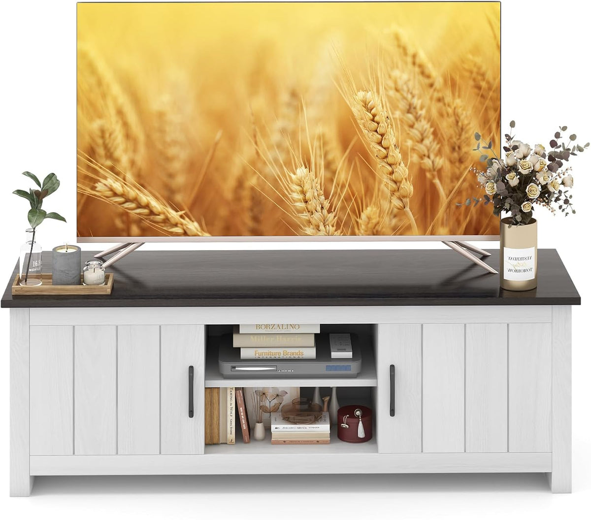 Meuble TV, 145 × 40 × 50 cm, KOMFOTTEU, 145 × 39, 5 × 49, 5 cm, 44 × 29, 5 cm, 45 × 30 × 19 cm, 165 cm, 65 pouces, 145 × 39, 5 × 49, 5cm