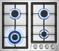 Plaque de cuisson GASLAND GH60SF, acier inoxydable, 60 cm cuisinière à gaz butane avec brûleur Wok, 56 × 48 cm, 240 V, 8000W, 8 kW, 1, 0 kW, 3, 4 kW