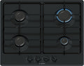 Bosch PGP6B6K80 Plaque de cuisson, 60 cm, PGP6B6K80 Serie 4, 4 feux, noir, Cuisinière à gaz, Poignées de cavalier: contrôle ergonomique