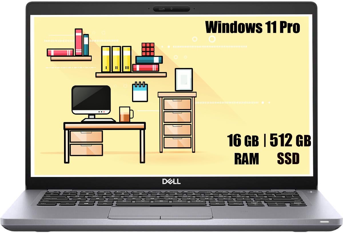 Ordinateur portable, i5-10310U, Amazon Renewed, Intel Core i5-10310U, 16 Go de RAM, SSD 512 Go, Windows 11 Pro, clavier QWERTY américain