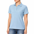 Polo femme taille M bleu clair en maille piquée à manches courtes style décontracté