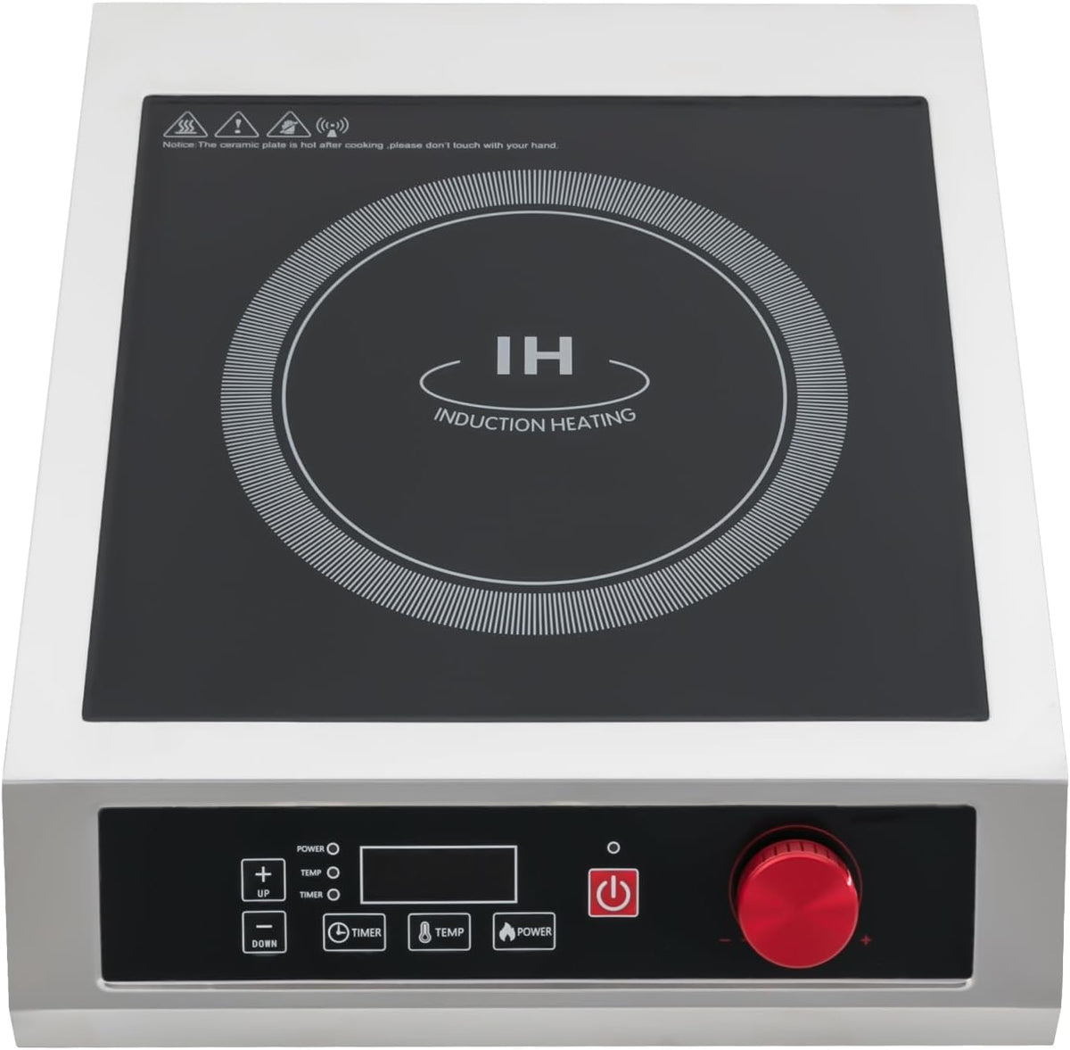 Plaque de cuisson awolsrgiop, éclairage LED, 10 Niveaux, acier inoxydable, 3500W, 75kg, Professional Plaque Induction 3500W, réglable