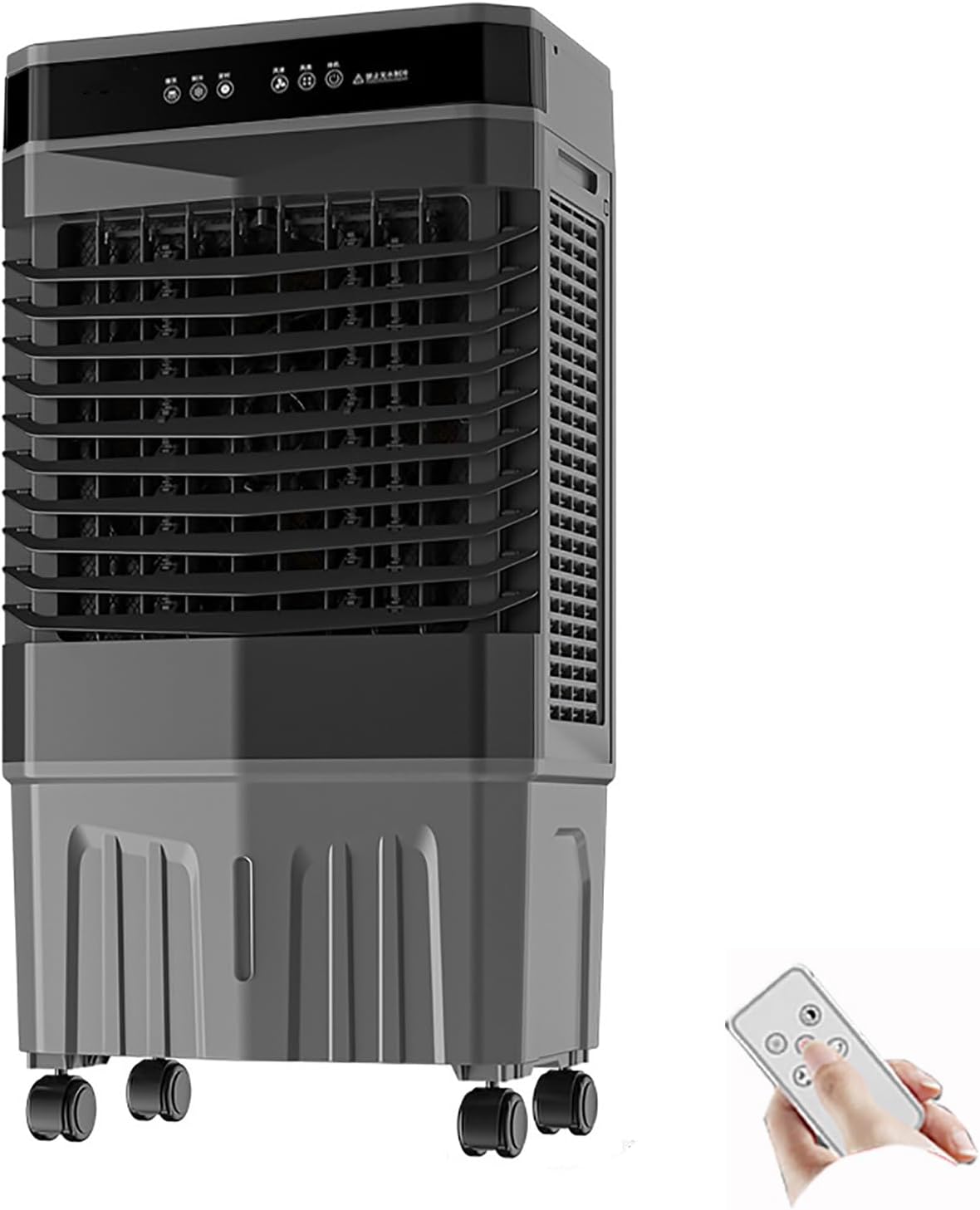 JCSRYD Rafraîchisseur d'air, 40–50L Refroidissement par Eau avec Télécommande, Oscillation 120° pour Garage et Pièce, 3 Vitesses, 50 L, réglable