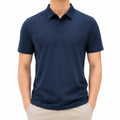 Polo homme M textile bleu marine manches courtes style classique