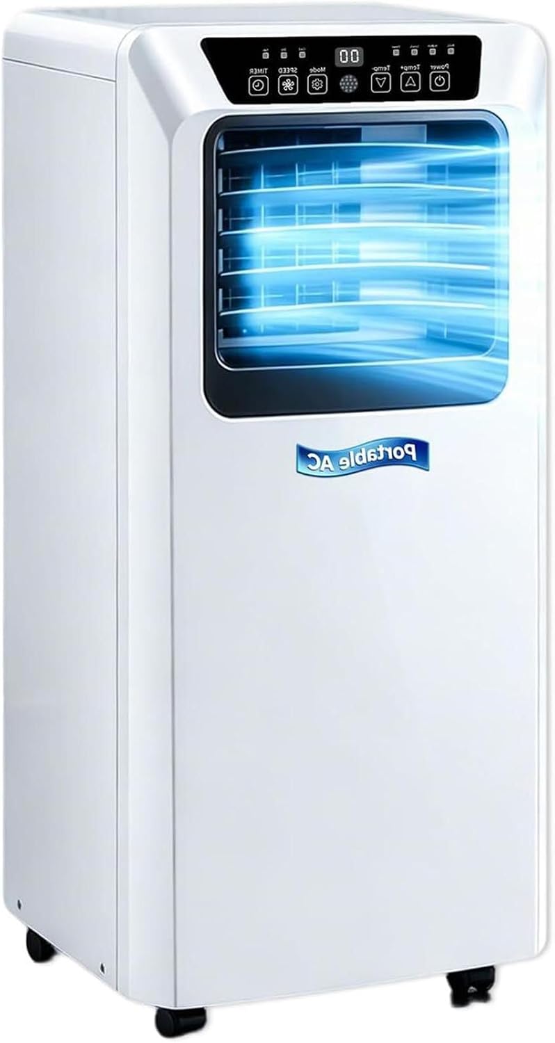 JJENXYYDS Climatiseur, 9000 BTU, télécommande, 7000 BTU, 2 vitesses, 9000BTU, 350 m3/h, 32 °C, éclairage LED, portable, minuterie