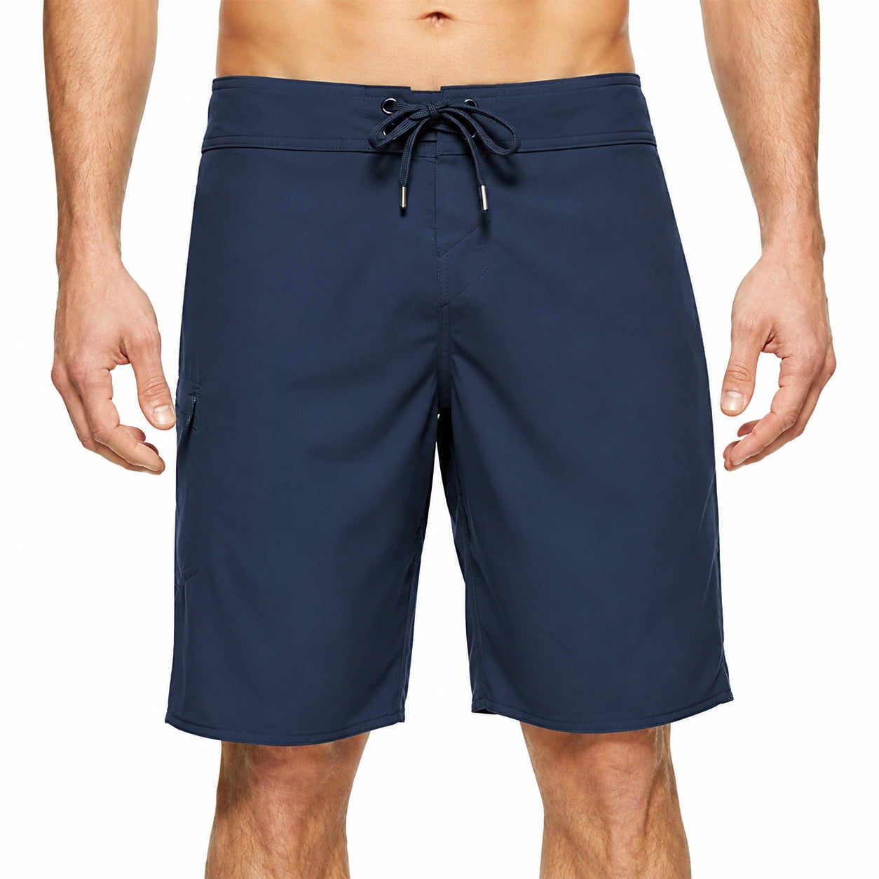 Short de bain homme L bleu marine en tissu synthétique à cordon style surf