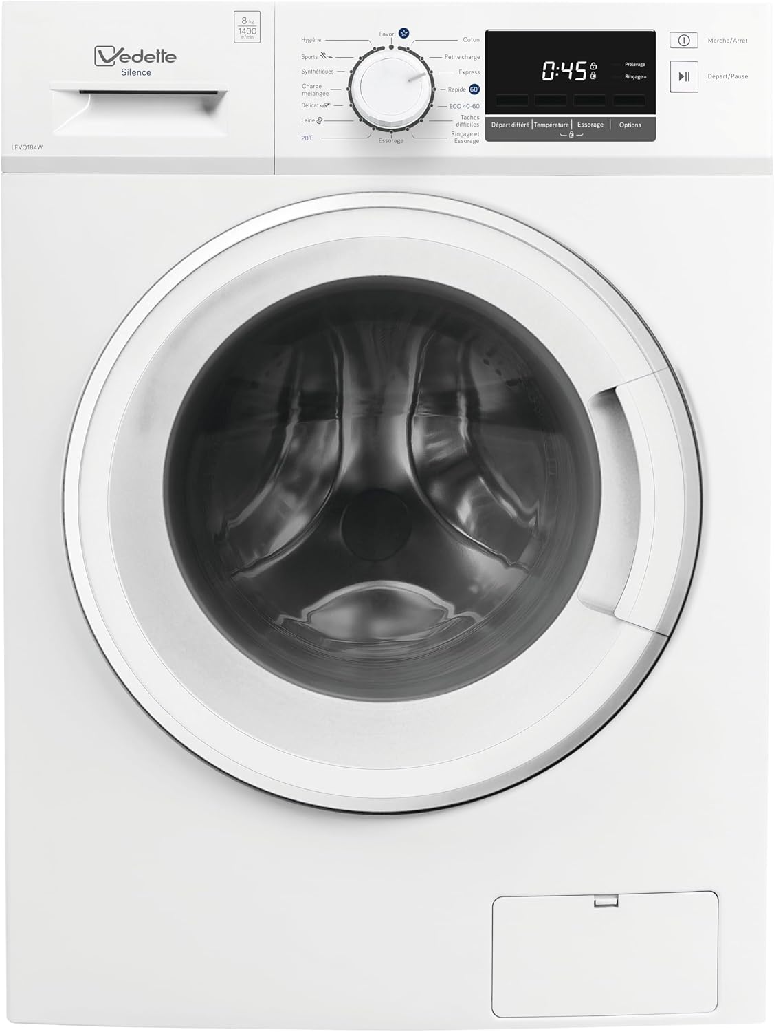 Lave-linge Fowok LFVQ184W, 1400 tr/min, 8kg, Vedette LFVQ184W, 1400 trs/min, Blanc