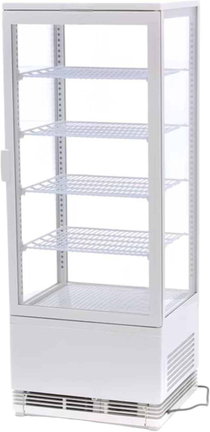 Réfrigérateur de présentation, 98L, éclairage LED, Idéale pour Boissons, 12°C, Générique Mini Vitrine Réfrigérée 98L, 4 Faces Vitrées