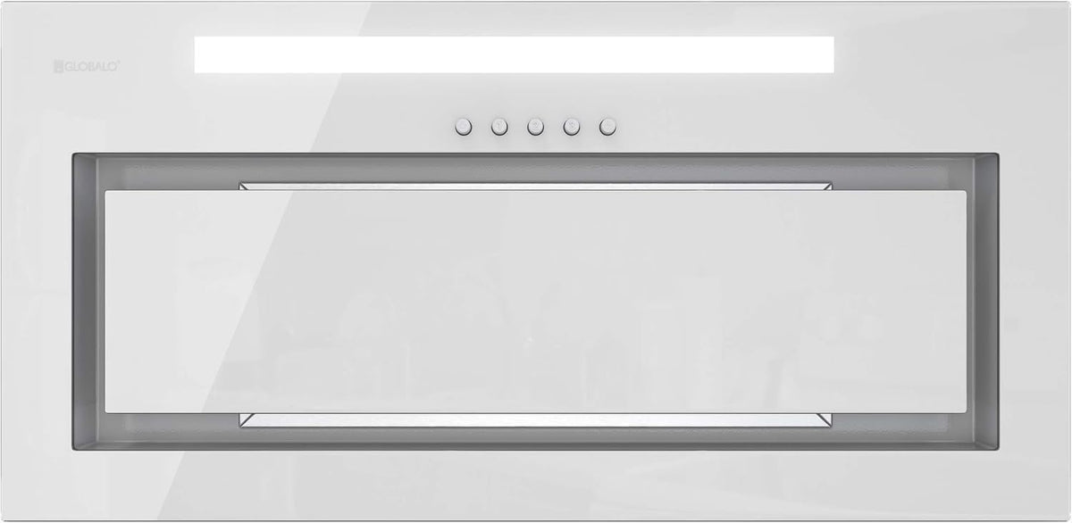 Hotte aspirante GLOBALO, verre, éclairage LED, 60 cm, 5 W, 29 cm, 48 dB, largeur 60 cm, Senturo 60.3 Blanc, hotte sous plan avec éclairage