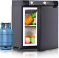 Techomey Réfrigérateur, 46, 0 × 46, 5 × 53, 5 cm, Frigo Camping car 12V 220V Gaz, réglable, 40L, 10 °C, 46, 0cm, 48, 5cm, 56, 5cm, 65W, 0, 42kg, Noir