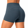 Short de sport taille haute M en tissu extensible bleu marine ajusté
