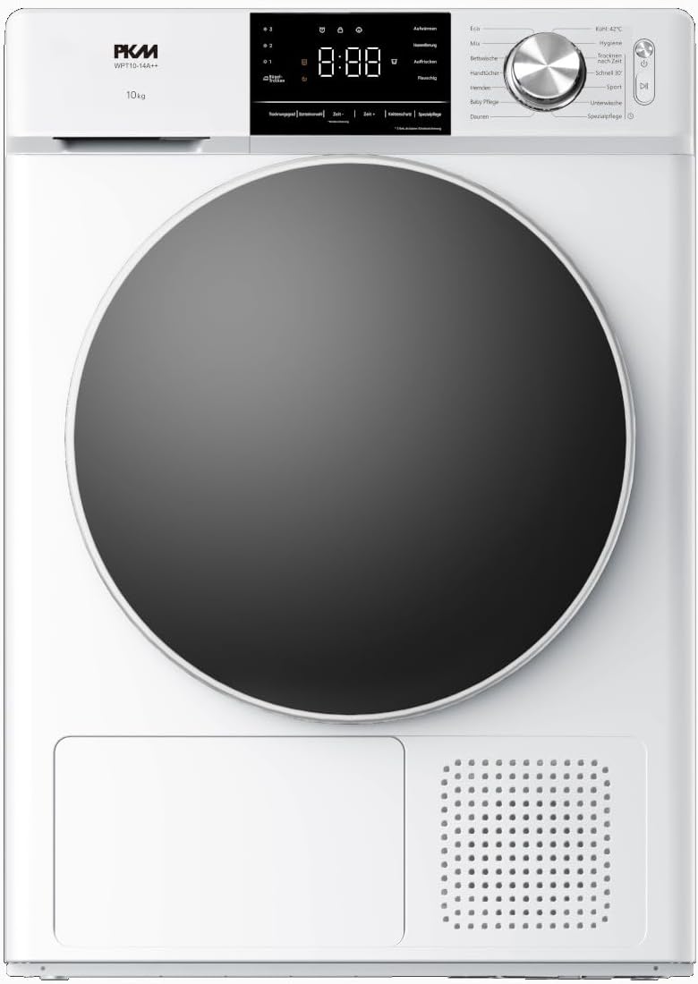 PKM Sèche-linge, éclairage LED, 10 kg, WPT10-14A, pompe à chaleur, commande tactile