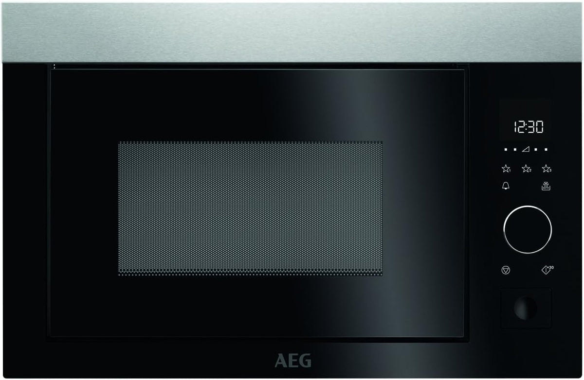 AEG Four micro-ondes, 900 W, éclairage LED, 26 L, 325 mm, 60 cm, 5 niveaux, MBE2657S-m, réglable, encastrable