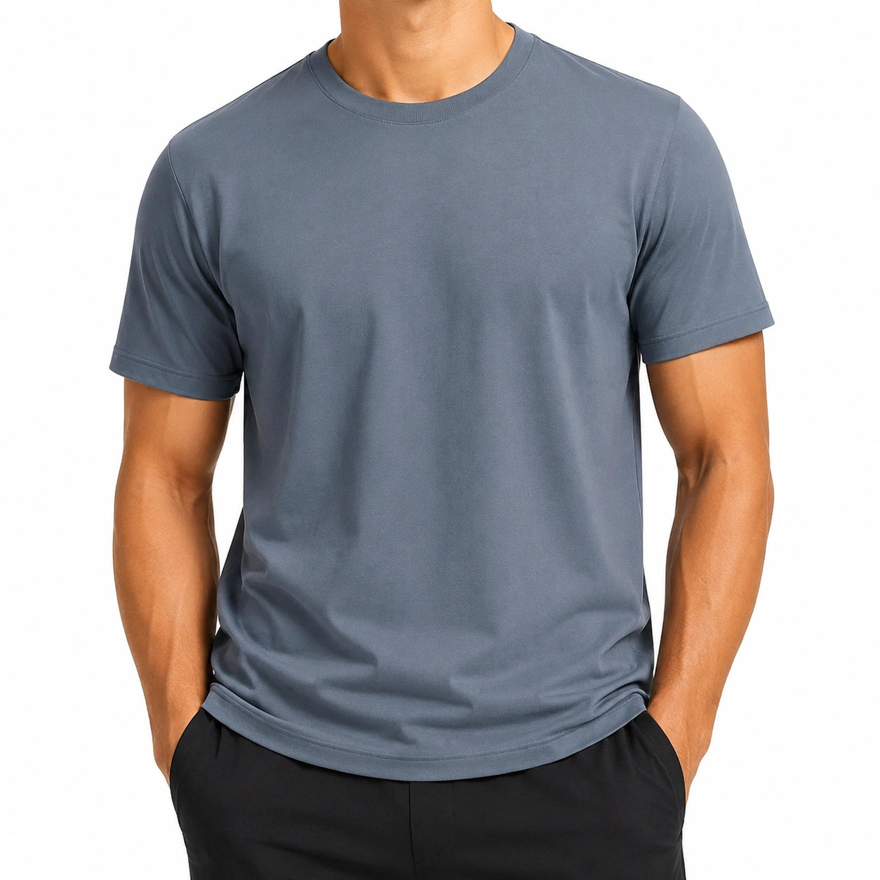 T-shirt homme L gris ardoise à manches courtes style sportif