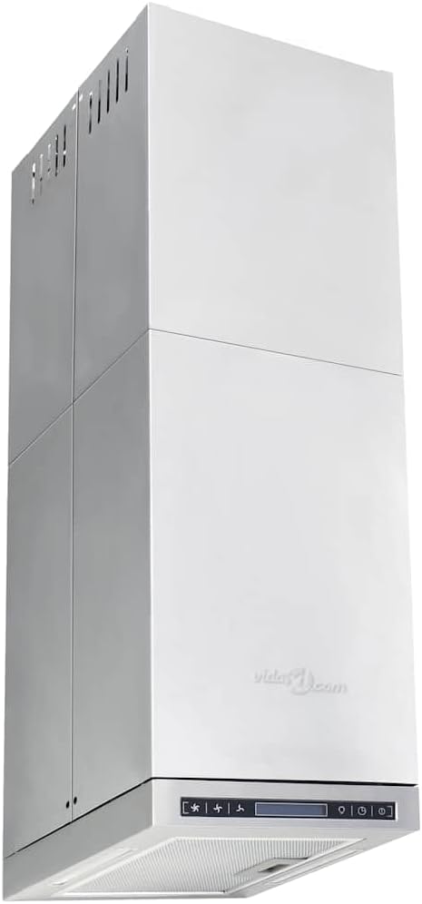 vidaXL Hotte aspirante, 240 V, Hotte îlot avec écran tactile LCD et capteur 756 m3 h LED, acier inoxydable, 180 W, 150 mm, 3 vitesses, 60 Hz