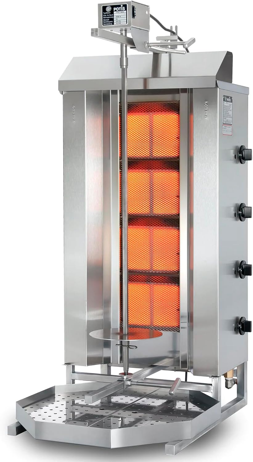 MBH - MAQUINARIA BAR HOSTELERÍA Barbecue, Shawarma pour bar et restaurant., 510 × 590 mm, réglable, 645 × 185 mm, 550 × 740 mm