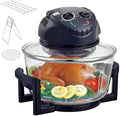 Friteuse sans huile, 1300 W, réglable, verre, 12 L, 2 cm, 230 °C, minuterie, les grillades, la cuisson à la vapeur
