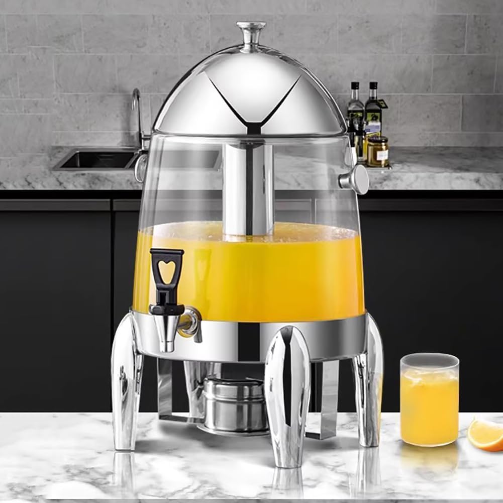 TT-YEC Distributeur de boissons, 12 L, Bac À Glaçons Et Support pour Carburant, acier inoxydable, Distributeur d'eau en Acier Inoxydable