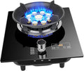 Cuisinière, 7 kW, montage sur bureau/encastré, Réchaud à gaz 7 kW en verre trempé, acier inoxydable, minuterie, portable