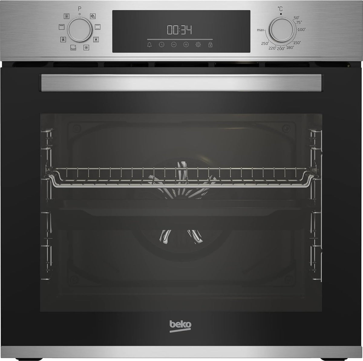 Plaque à induction, acier inoxydable, 72 L, Beko, volume 72 L, BBSM12340X, 4 zones, four 8 types de chauffage, noir/acier inoxydable, encastrable