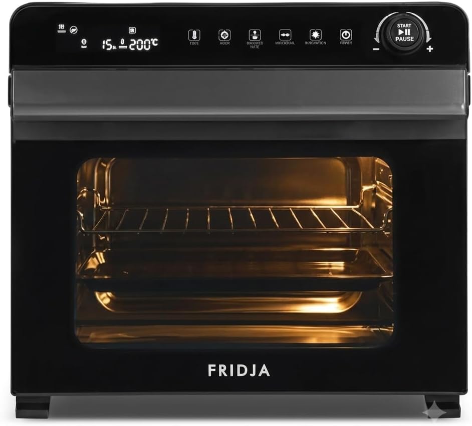 Friteuse sans huile, acier inoxydable, Four friteuse à air numérique LED avec 18 programmes intelligents, 30 L, Fridja, 30L, F77 Super four Pro 30L