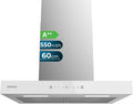 Hotte aspirante Cecotec 550m3, verre, éclairage LED, 60 cm, 3 Niveaux, 70W, 550m3/h, 60cm, Aspiration 550m3/h, commande tactile, filtre à charbon
