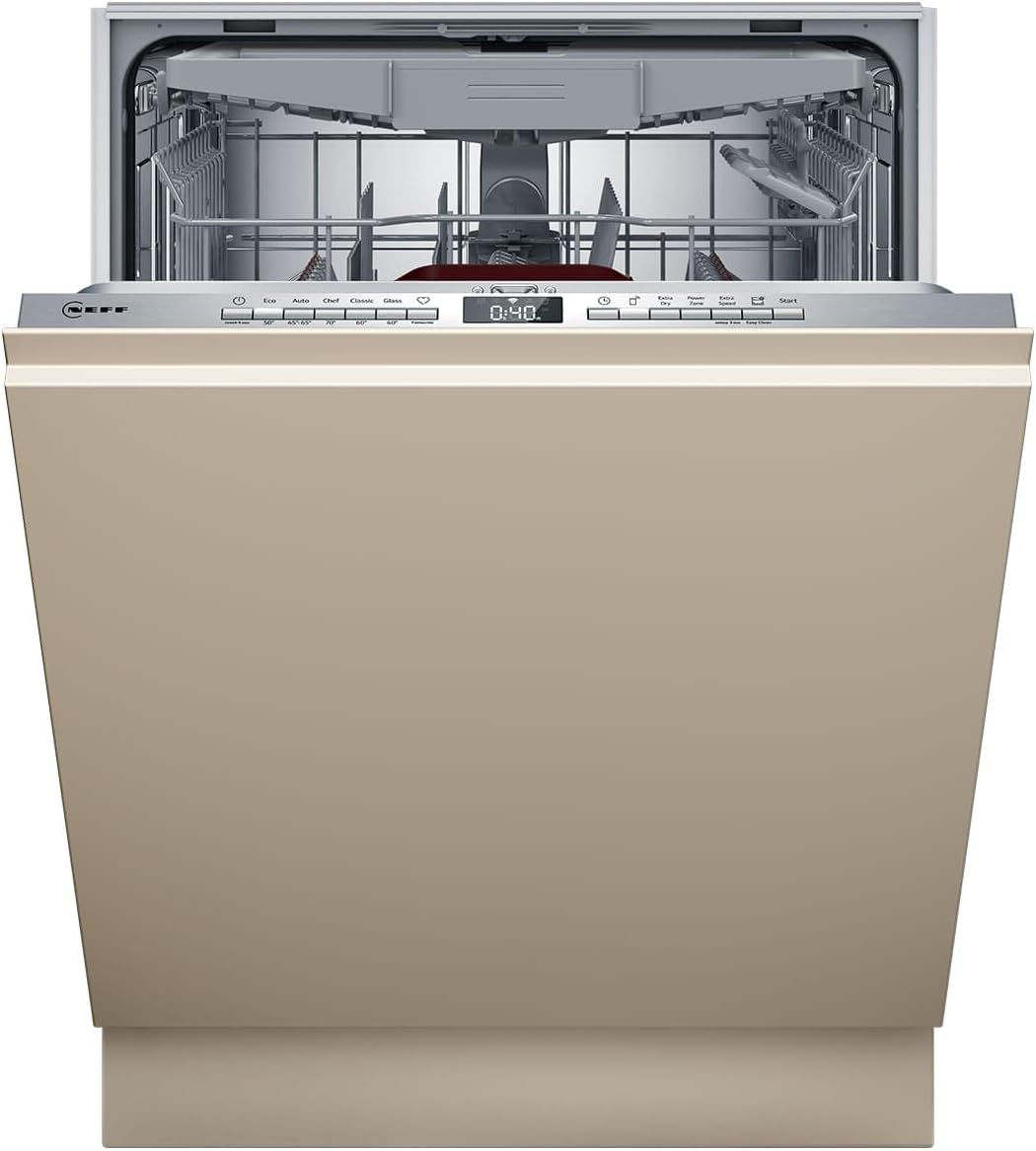 Neff S155EVX04E Lave-vaisselle, 60 cm, Wi-Fi, verre, 44 dB, 70 °C, 50°C, 65°C, 40°C, N 50, pliable, entièrement intégré, tiroir à couverts