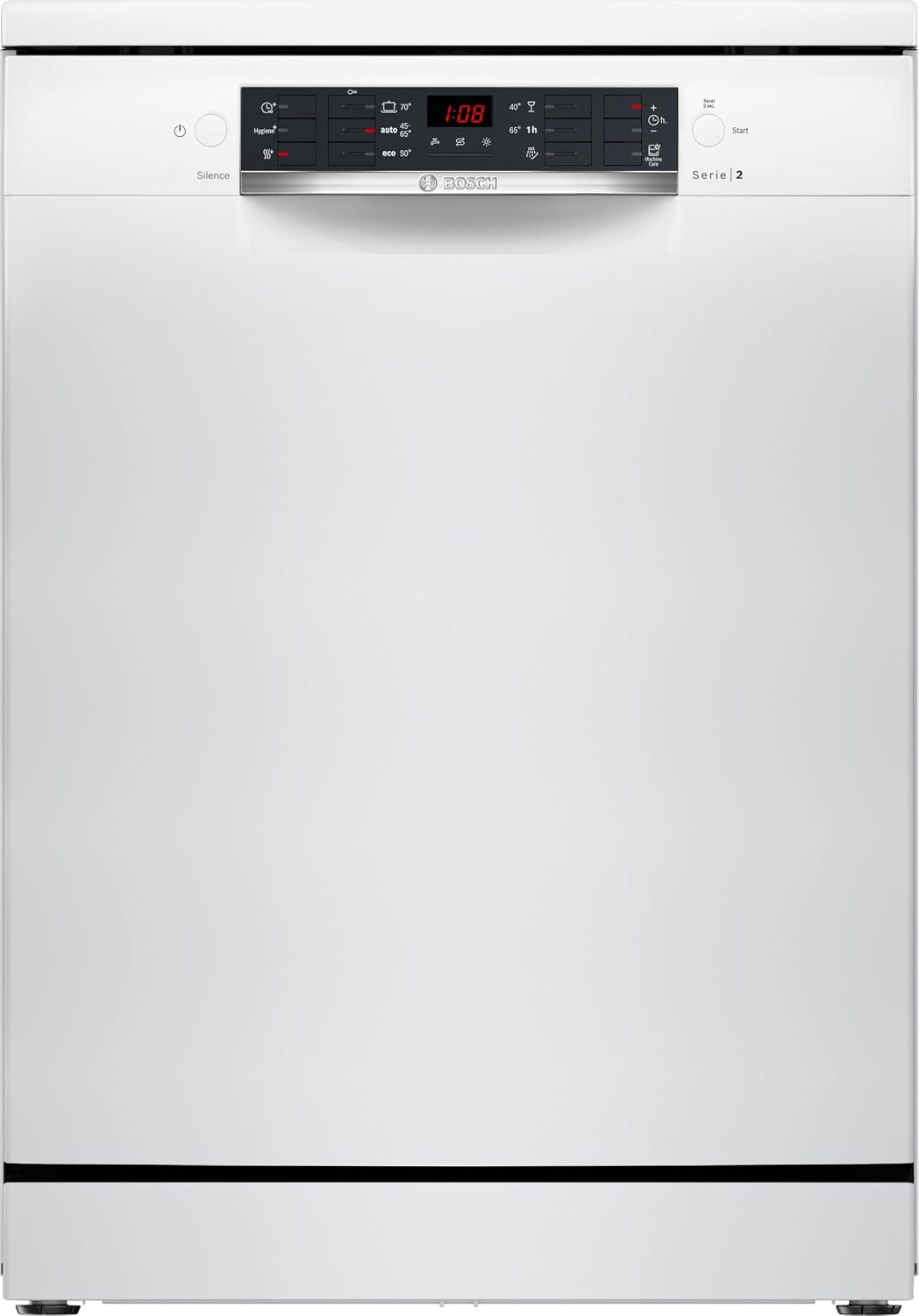 Bosch SMS26AW01F Lave-vaisselle, 60 cm, 5 cm, 3 niveaux, 6 programmes, Série 2, Blanc, pose libre
