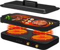 COOKTRON Plaque de cuisson, 1800 W, verre, 9 niveaux, 2 brûleurs, minuterie de 99 min, portable, fonction gril