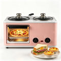 Knupis Machine à petit-déjeuner 3 en, 1 L, 9 L, minuterie, poêle à griller antiadhésive, contrôle de la température à deux zones