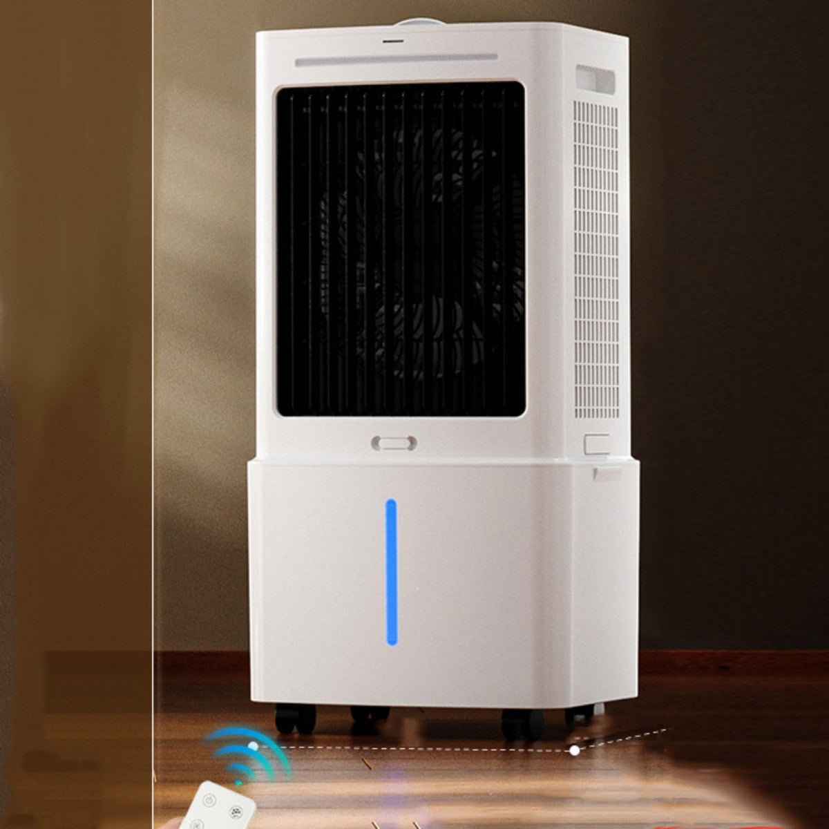 LIPJIA Climatiseur portable, Refroidisseur d'air par évaporation avec réservoir de 25 L, 40 dB, Oscillation à 90°, minuterie 12 h, pliable