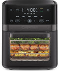 Chefman Friteuse à air chaud 6-en-1 XL 14 qt, four à convection, rôtissoire, déshydrateur, écran tactile, noire