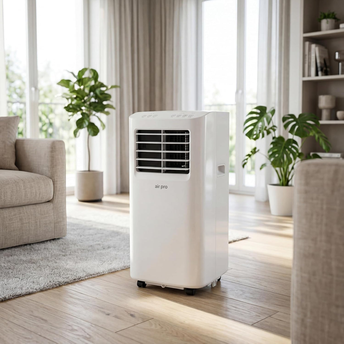 SXXAZLDP 4-en-1 Climatiseur portable, 12 000 BTU, télécommande, 16 °C, Wi-Fi, réglable, minuterie