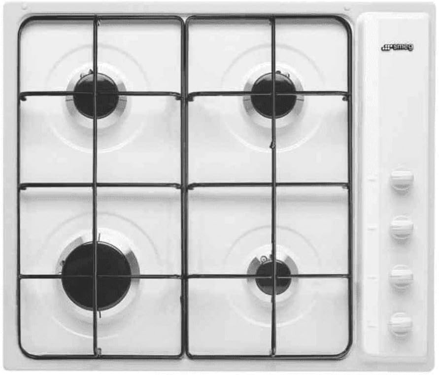 Plaque de cuisson Smeg S64SB, 560 mm, 7600 W, 1 W, 240 V, 120 cm, 3, 10 kW, 1, 80 kW, 1, 10 kW, 60 Hz, Blanc