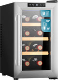 Cave à vin, Température réglable: 8-18°C, 35 dB, Cecotec, Faible niveau sonore et haute performance, 8 bouteilles, éclairage LED, commande tactile