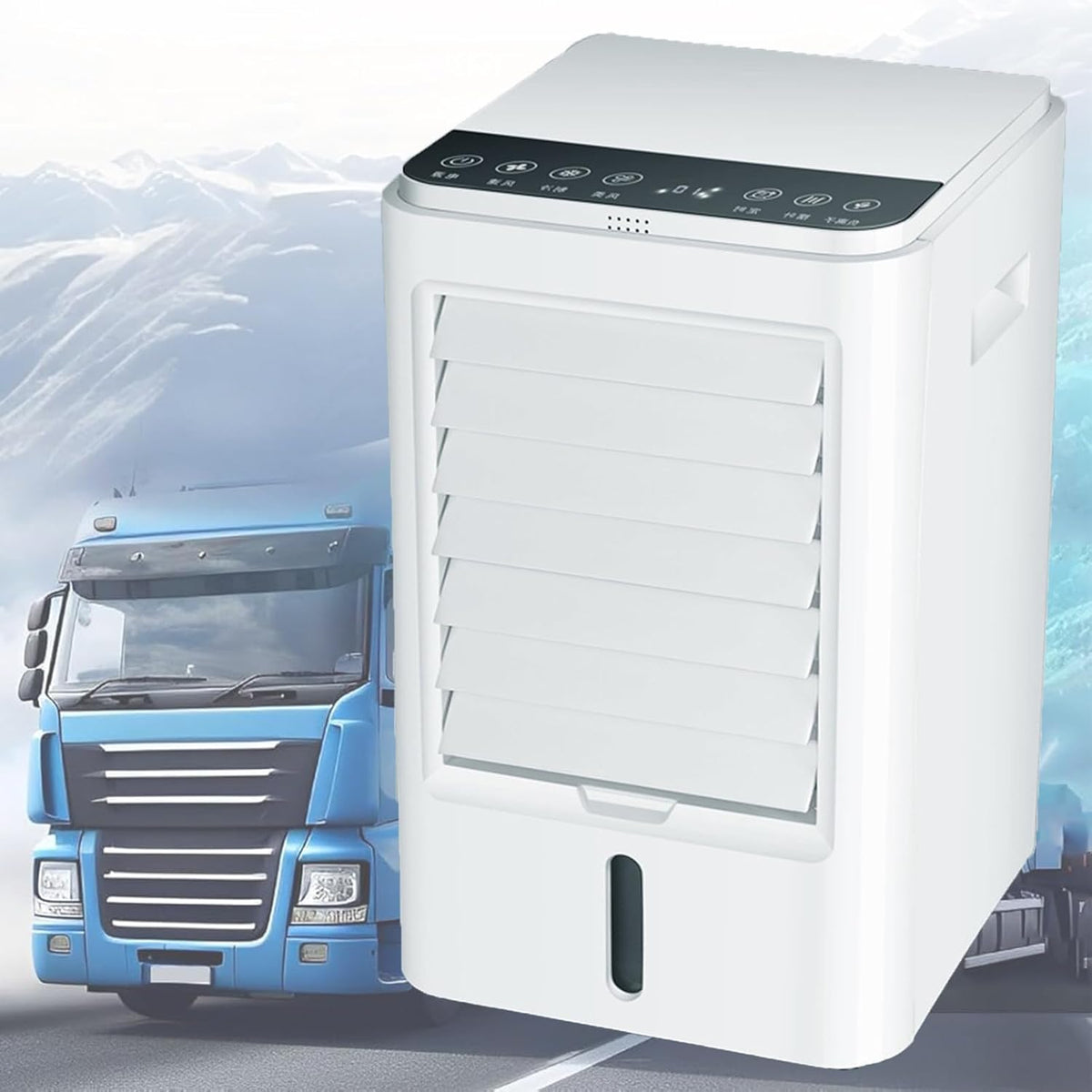 Climatiseur portable, ventilateur 4 en 1 pour véhicules et utilisation en intérieur, télécommande, 24 × 24 × 37, 5 cm, 4 L, 12 V, 24 V, réglable