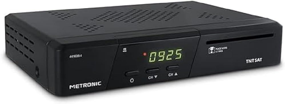 Metronic Récepteur TV satellite, avec Carte TNTSAT, 441639, Décodeur TNT / TNTSAT Satellite Terminal HD PVR READY, Fonction Enregistreur TV