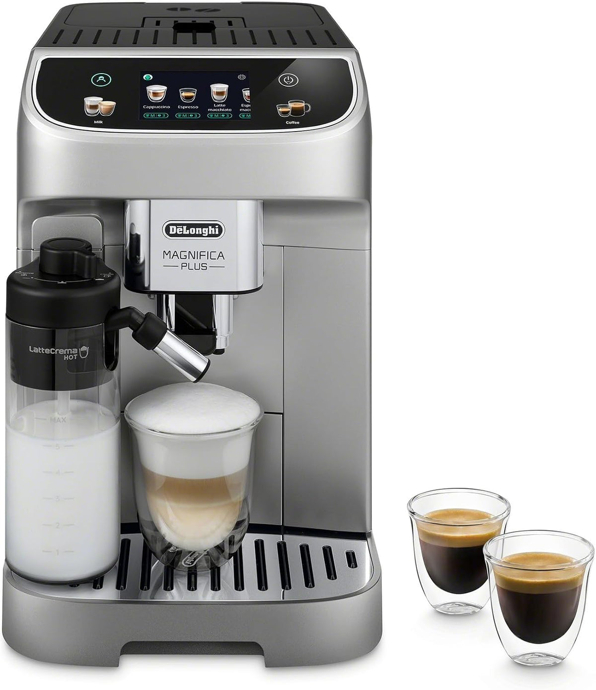 Machine à café De'Longhi, mousseur à lait, Argenté